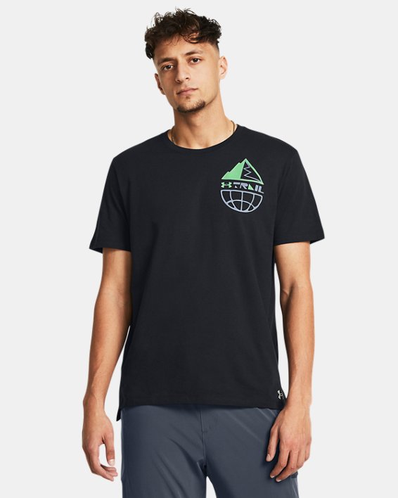 Men's UA Launch Trail Short Sleeve in Black image number 0